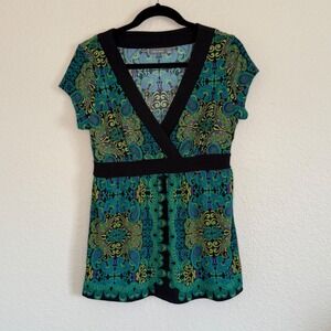 Vintage Y2K Small Paisley Babydoll Top Forest Fairy Boho Fairy Grunge‎ Mandala